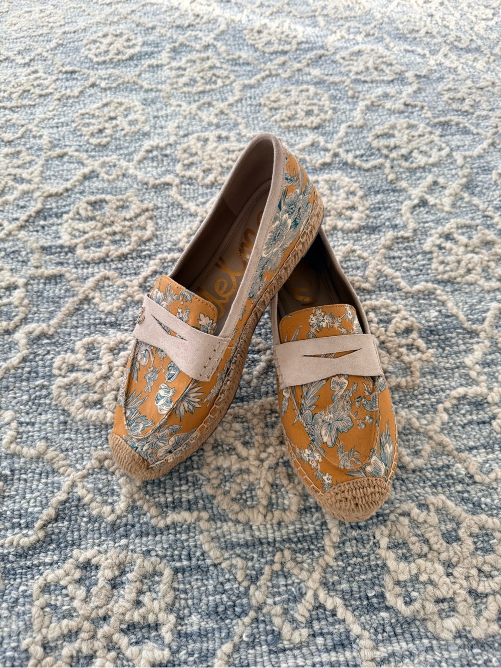 Sam Edelman Floral Toile Slip-On Espadrille Loafers - Size 10